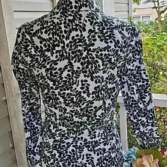 Apt 9 stretch long sleeve button down shirt black and white size s - Picture 3 of 4